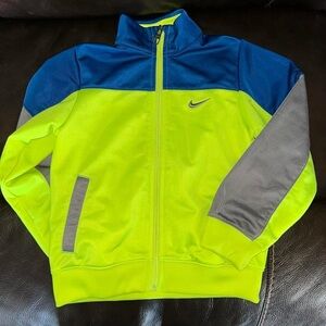 Boys Nike Blue & Neon Green Jacket
